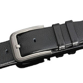 Litchi Pattern Edging Pin Buckle Casual Soft Business Men's Leather Belt